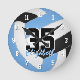 personalisiertes Volleyball-Mädchen Runde Wanduhr