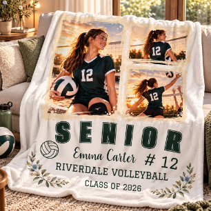 Personalisiertes Volleyball Senior Night Foto Flee Fleecedecke