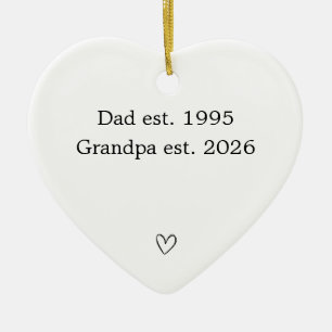 Personalisiertes Von Papa zu Opa Herz Keramik Ornament