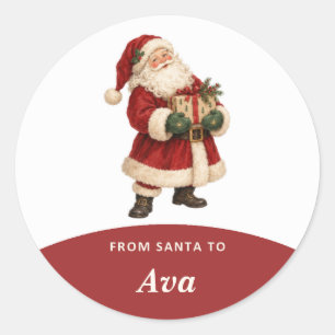 Personalisiertes Von-Santa-Weihnachten Runder Aufkleber