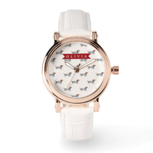 Personalisiertes Vornehmes Süßes Dachshund-Hund-Mu Armbanduhr