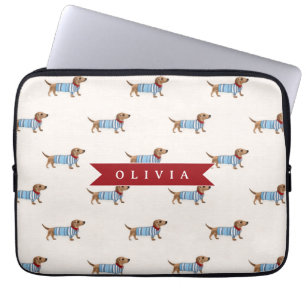 Personalisiertes Vornehmes Süßes Dachshund-Hund-Mu Laptopschutzhülle
