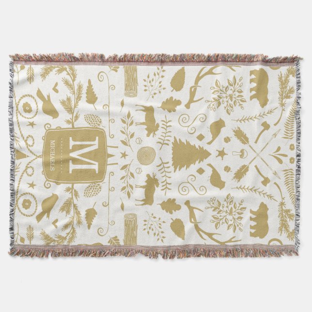 Personalisiertes Waldland Holiday Throw Blanket Decke (Vorderseite)