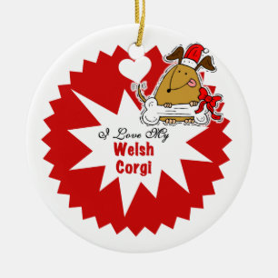 Personalisiertes walisisches Corgi Keepake Ornamen Keramikornament