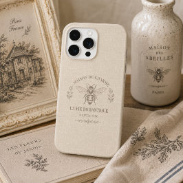 Personalisiertes Warmbeige Vintage-Französisch-Lan iPhone 15 Pro Hülle