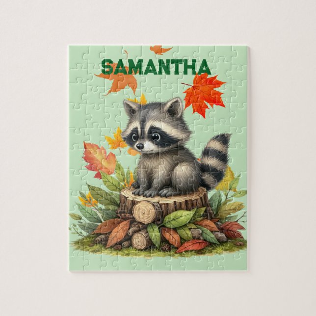 Personalisiertes Waschbär-Puzzle Puzzle (Vertikal)