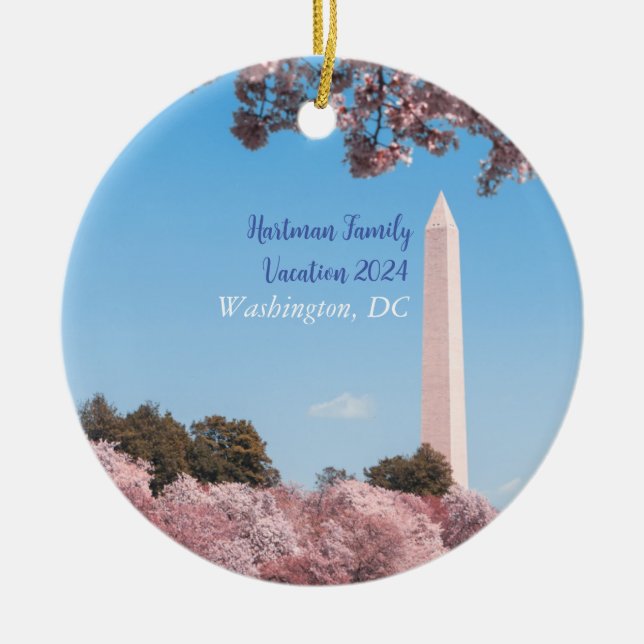 Personalisiertes Washington Monument Vacation Orna Keramik Ornament (Vorne)