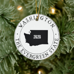 Personalisiertes Washington Staat Ornament! Keramik Ornament