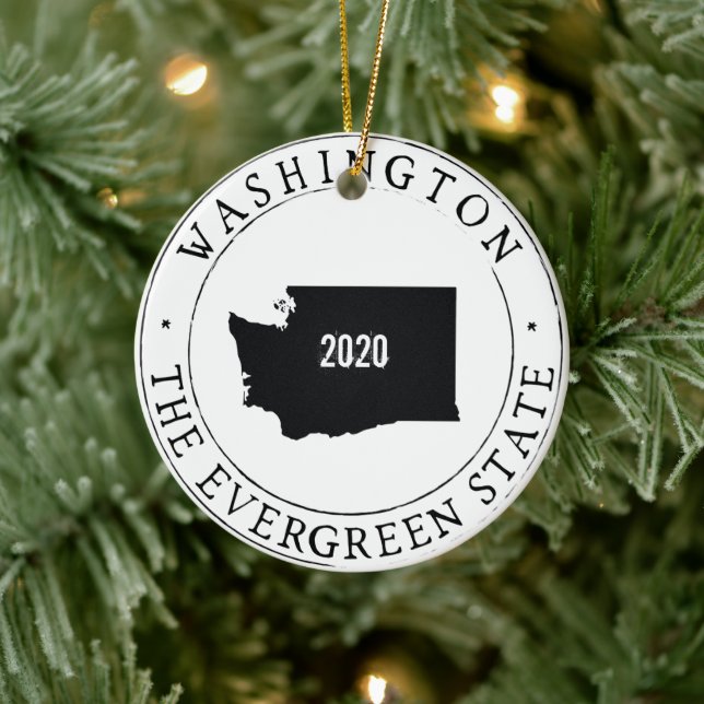 Personalisiertes Washington Staat Ornament! Keramik Ornament (Baum)
