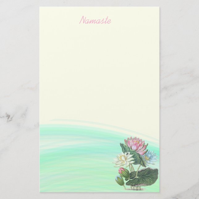 Personalisiertes Wasser-Lilien-Pool-Briefpapier Briefpapier (Vorderseite)