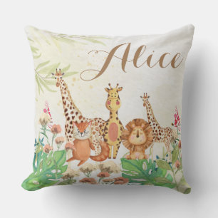Personalisiertes Wasserfarbe-Grün-Nursery-Babygesc Kissen