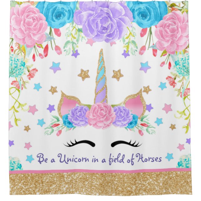 Personalisiertes Wasserfarben Blumenmoor Duschvorhang (Vorderseite)