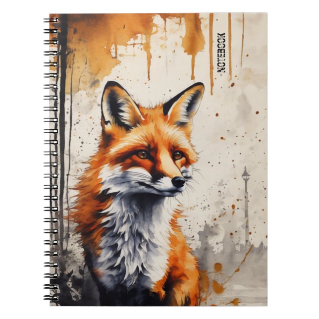Personalisiertes Wasserfarben-Fuchs-Notizbuch Notizblock (Vorderseite)