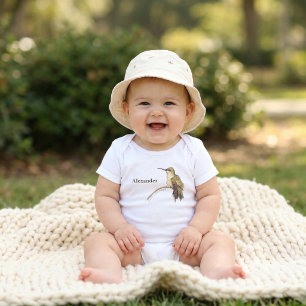 Personalisiertes Wasserfarben-Kolibri-Motiv Baby Strampler
