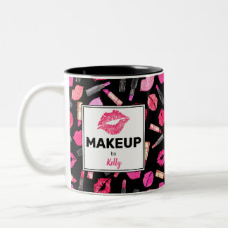 Personalisiertes Wasserfarben-Lipstick-Muster Zweifarbige Tasse