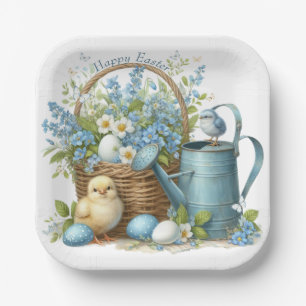 Personalisiertes Wasserfarben-Osterküken Pappteller