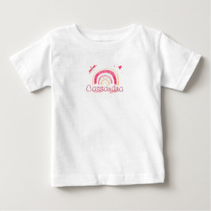 Personalisiertes Wasserfarben-Regenbogen-Baby-T-Sh Baby T-shirt
