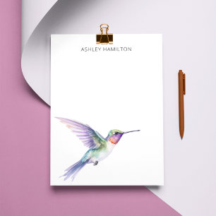 Personalisiertes Wasserfarbenbild des Kolibris Mitteilungskarte