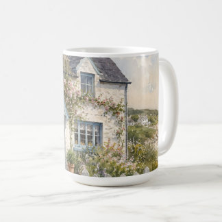 Personalisiertes Wasserfarbenbild eines Küstenhaus Kaffeetasse