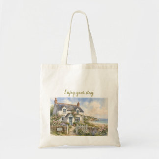 Personalisiertes Wasserfarbenbild Ferienhaus am Me Tragetasche