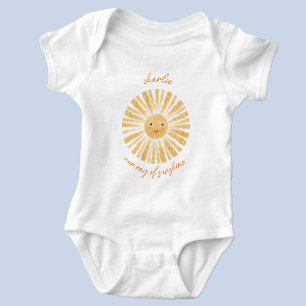 Personalisiertes Wasserfarbenbild Sonnenstrahl Baby Strampler