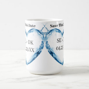 Personalisiertes Wasserherz Gerettet Dieses Datum Kaffeetasse