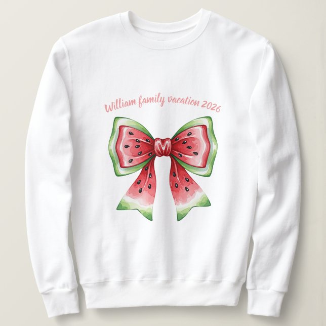 Personalisiertes Wassermelone-Coqueuse-Schleifenba Sweatshirt (Design vorne)