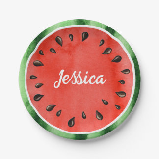 Personalisiertes Wassermelone Pappteller