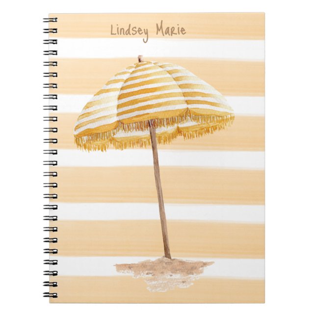 Personalisiertes Watercolor Umbrett Notebook Notizblock (Vorderseite)