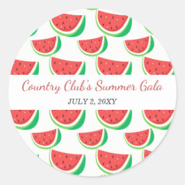 Personalisiertes Watermelon Muster Sommer Party Runder Aufkleber
