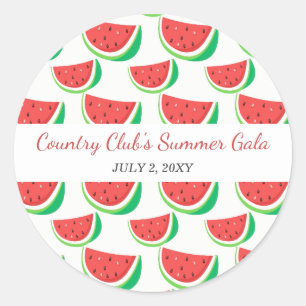 Personalisiertes Watermelon Muster Sommer Party Runder Aufkleber