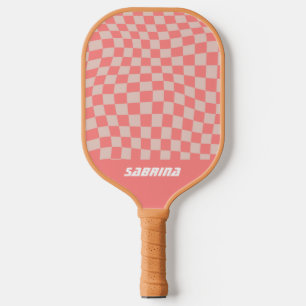 Personalisiertes Wavy Schachbrett Cora Picklebal Pickleball Schläger