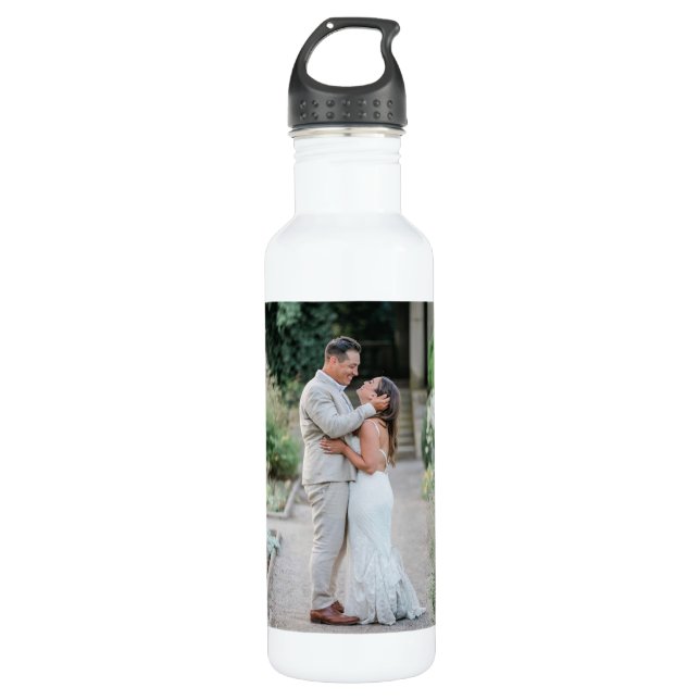 PERSONALISIERTES WEDD-FOTO EDELSTAHLFLASCHE (Vorderseite)