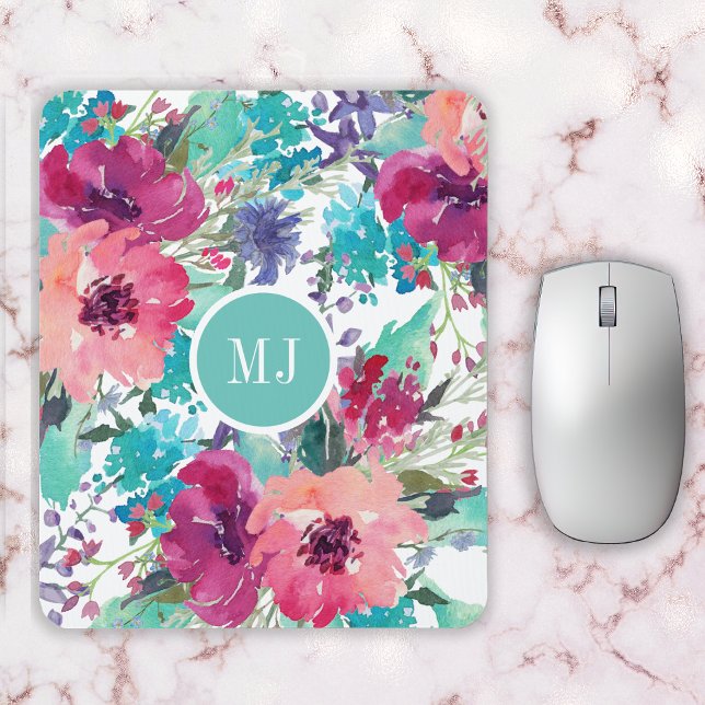 Personalisiertes Weibchenfarbenes Blumenmuster Mousepad (Von Creator hochgeladen)