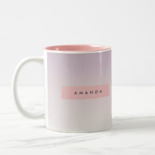 Personalisiertes weiches Pastell-Lavendel-Gradient Zweifarbige Tasse