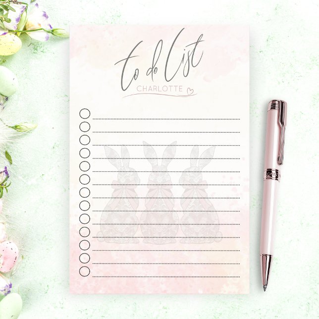 Personalisiertes Weichzeichner Post-it Klebezettel (Personalized Soft Watercolor Bunny Design Post-it Notes)