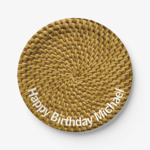 Personalisiertes Weidenlook Boho Bohemian Stil Pappteller