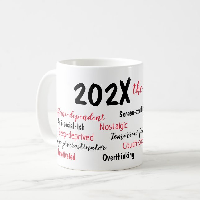 Personalisiertes Weihnachten 2025 Jahresrückblick Kaffeetasse (Vorderseite Links)