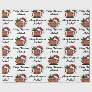 Personalisiertes Weihnachten American Football San Geschenkpapier