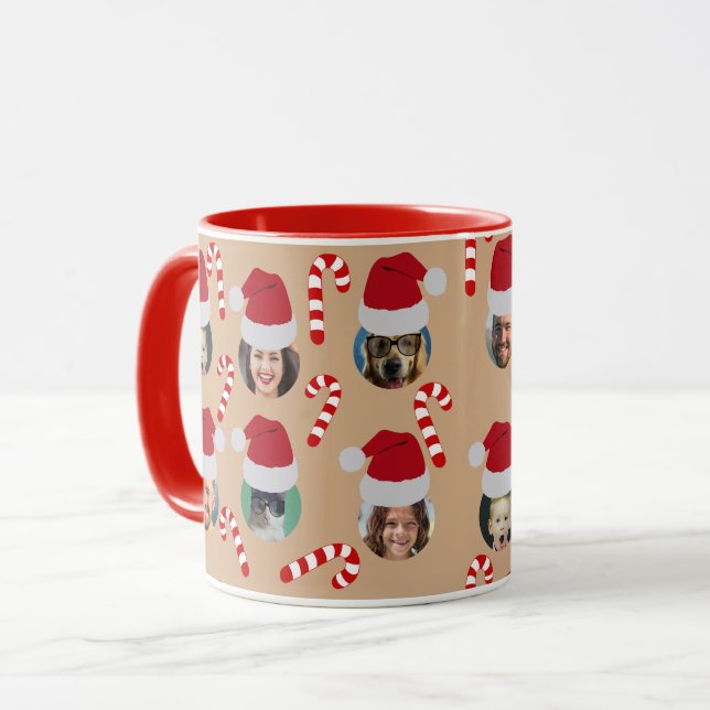Personalisiertes Weihnachten Foto Weihnachtsmannmü Tasse (Vorderseite Links)