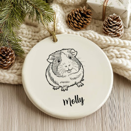 Personalisiertes Weihnachten für Meerschweinchen Keramik Ornament