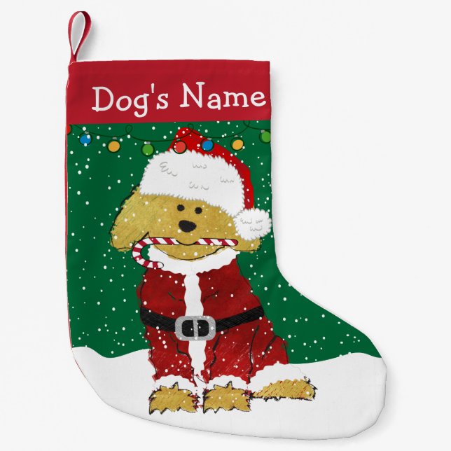 Personalisiertes Weihnachten Goldendoodle Weihnach Kleiner Weihnachtsstrumpf (Vorderseite)