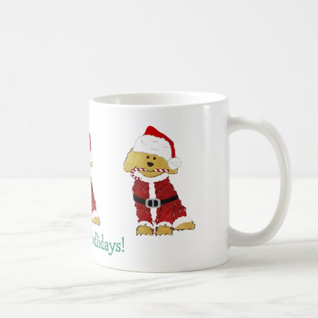 Personalisiertes Weihnachten Goldendoodle Weihnach Tasse (Rechts)