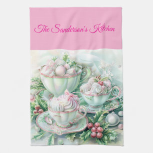 personalisiertes Weihnachten, Pastell-Weihnachten, Geschirrtuch