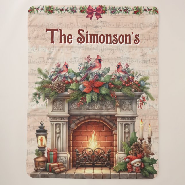 Personalisiertes Weihnachten Sherpadecke (Vorderseite)