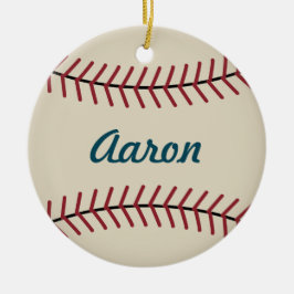Personalisiertes Weihnachts-Baseball-Sportzentrum Keramikornament