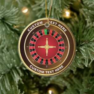Personalisiertes Weihnachts-Casino-Rouletterad Keramik Ornament