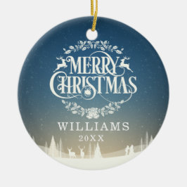 Personalisiertes Weihnachts-Foto Keramik Ornament