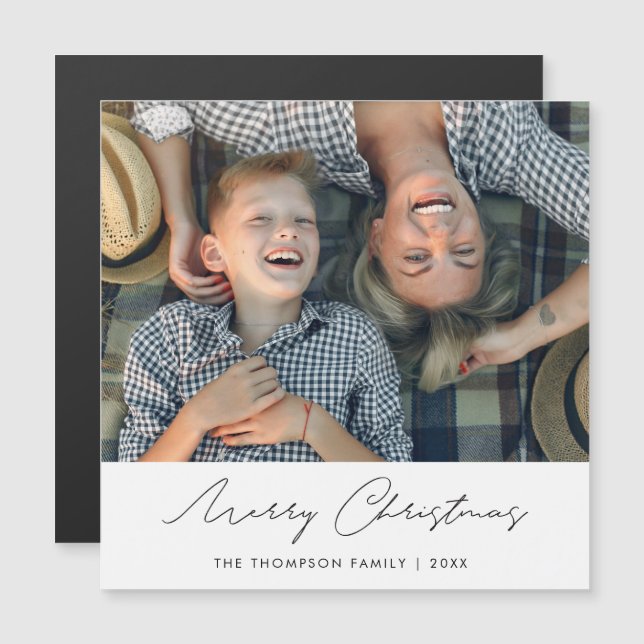 Personalisiertes Weihnachts-Foto-Vorlage Magnetkarte (Vorne/Hinten)