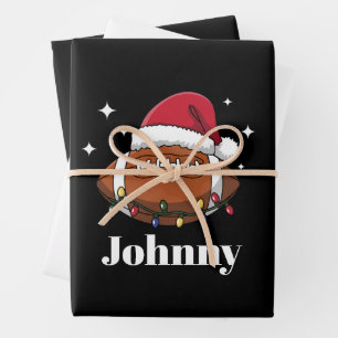 Personalisiertes Weihnachts-Fußball-Winter-Sportte Geschenkpapier Set